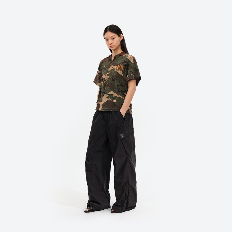 Distressed Camo Polo
